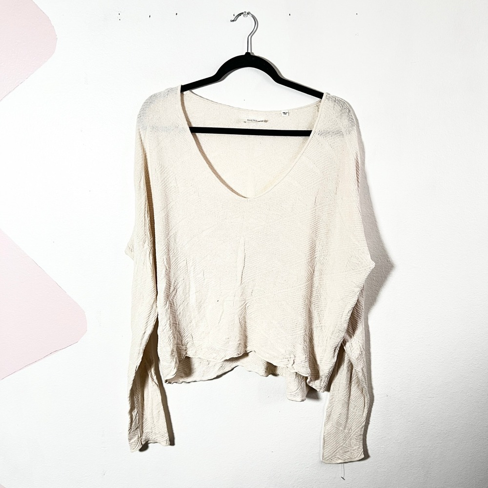 Billy Reid Sweater Womens Large Cream 100% Silk Made in Italy Luxury